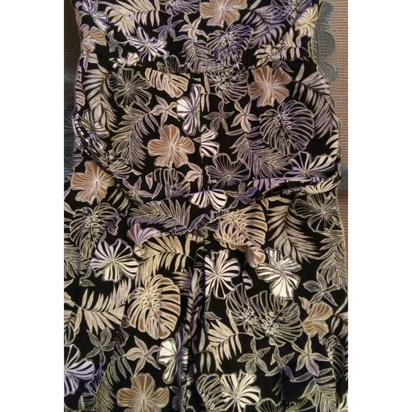 J. Jill Wearever Collection Size 1X Floral Jumpsuit Pockets Flare Legs NEW $149 - Picture 4 of 13